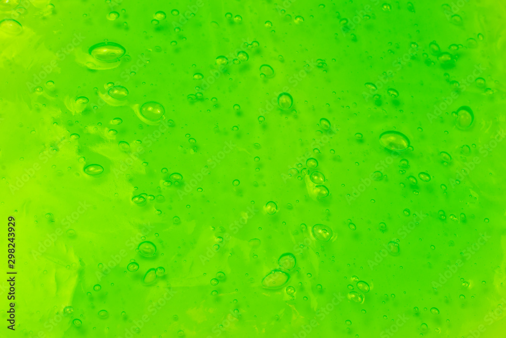 Green bubble background. Top view.