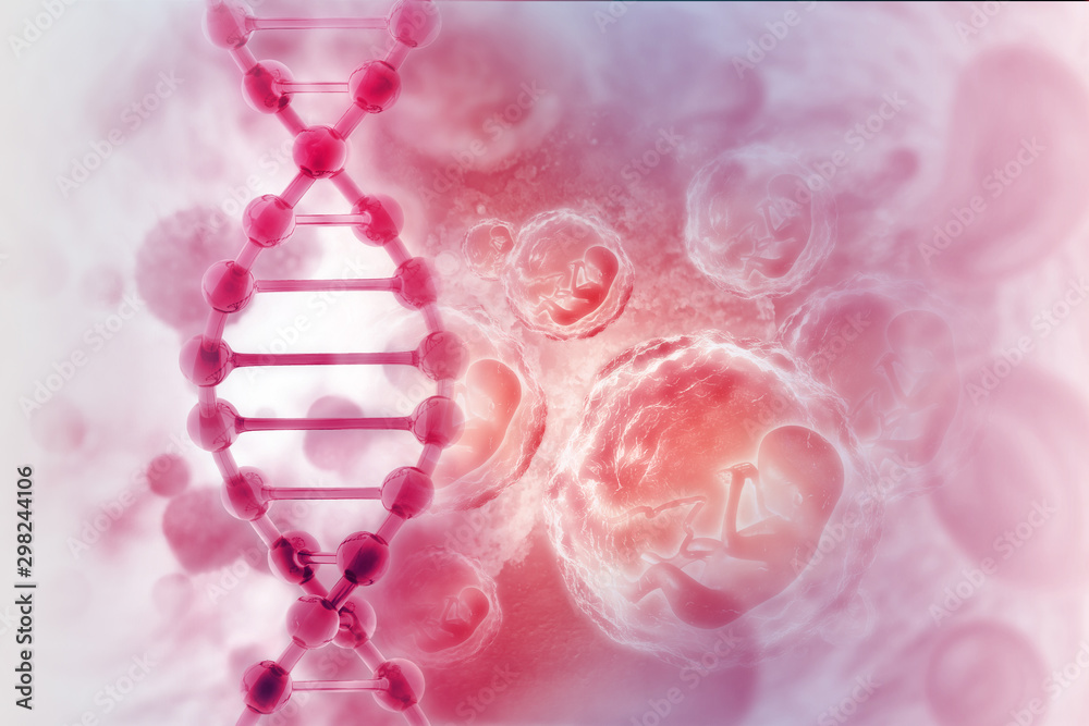 Obraz premium DNA structure on scientific background