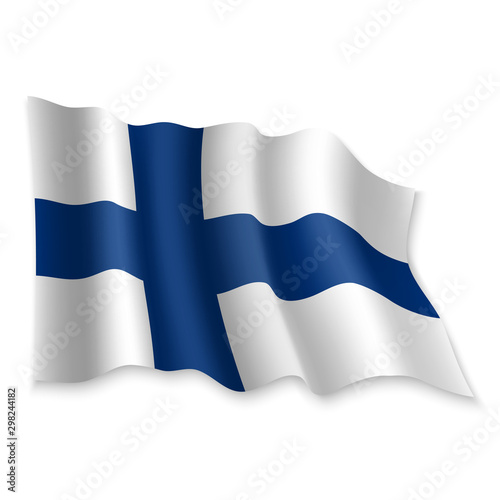 3D Waving Flag. Vector illustration