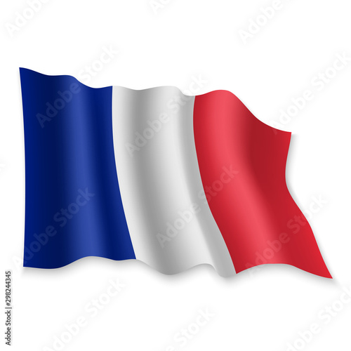 3D Waving Flag. Vector illustration