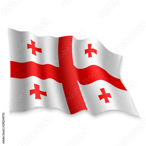 3D Waving Flag. Vector illustration