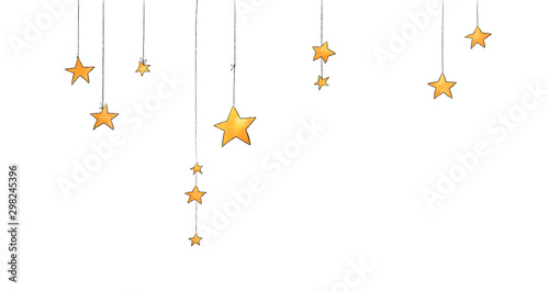 Collection of stars style sketch cartoon watercolor. photo