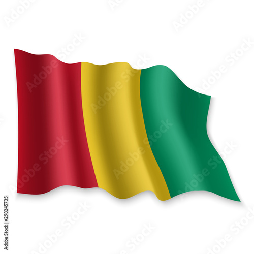 3D Waving Flag. Vector illustration