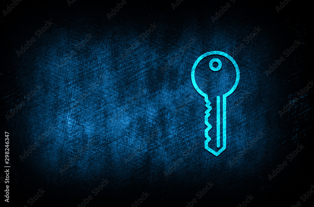 Key icon abstract blue background illustration digital texture design concept Key icon abstract blue background illustration digital texture design concept