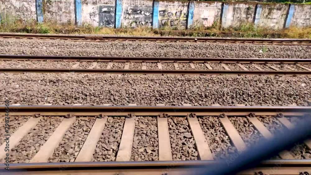 Indian Railway train track, Shot from the window of Passenger train