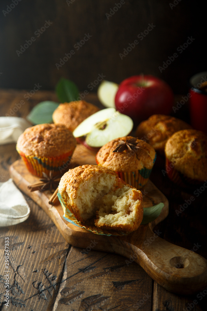 Homemade apple muffins with spices Homemade apple muffins with spices