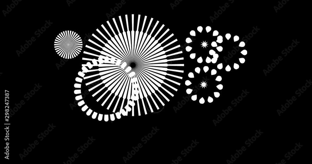 Animation of firework sparkle, video with alpha matte.