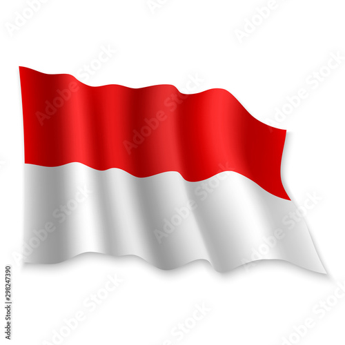 3D Waving Flag. Vector illustration