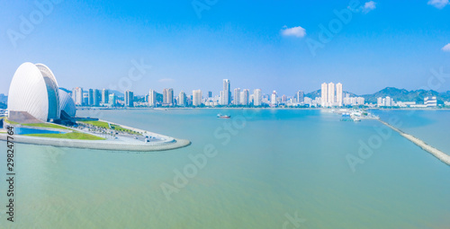City waterfront view of Beaver Island on Couple Road in Zhuhai City, Guangdong Province