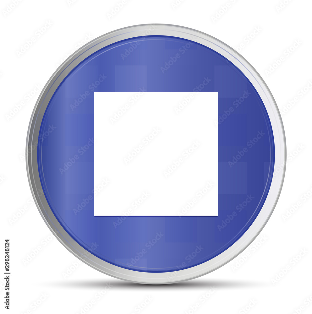 Stop play icon prime blue round button vector illustration design silver frame push button Stop play icon prime blue round button vector illustration design silver frame push button