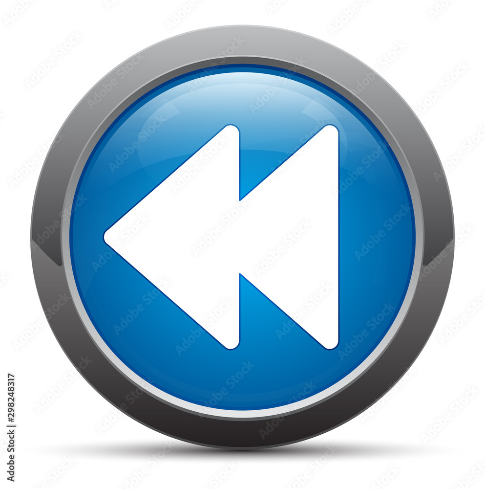 Jump backward icon premium blue round button vector illustration Jump backward icon premium blue round button vector illustration
