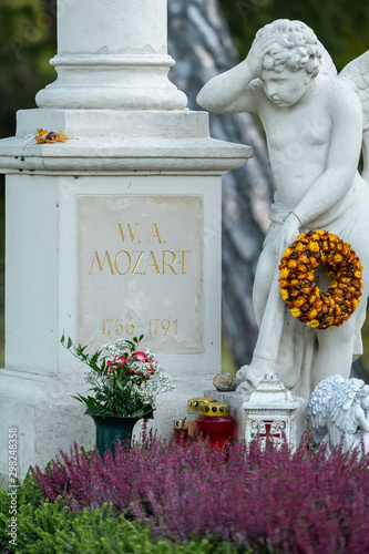 The gravestone of Wolfgang Amadeus Mozart in St. Marx Cemetery