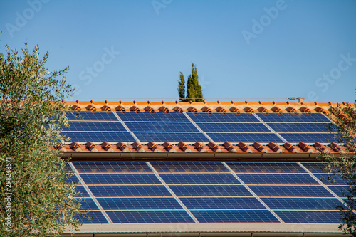 Solar panel of the roof of the house. Solar-Capturing Surfaces