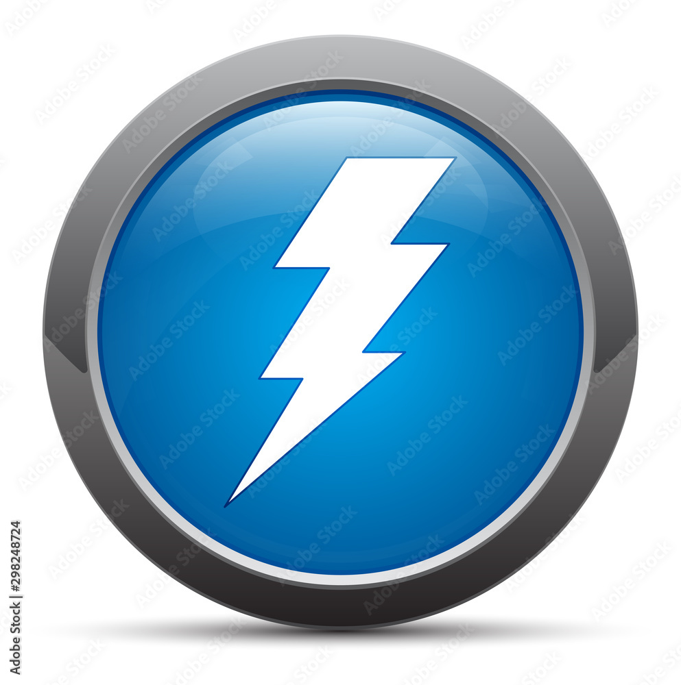 Lightning bolt icon premium blue round button vector illustration Lightning bolt icon premium blue round button vector illustration