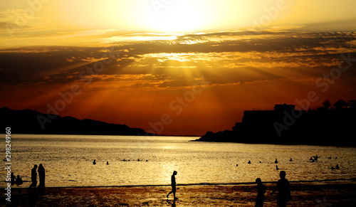 sunset on beach