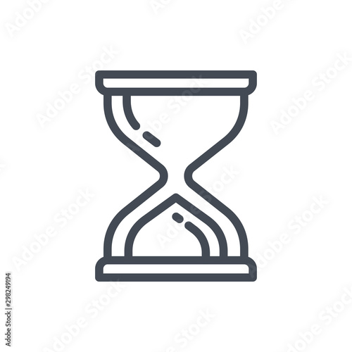 Sandwatch line icon. Time hourglass vector outline sign.