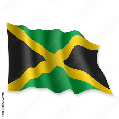 3D Waving Flag. Vector illustration