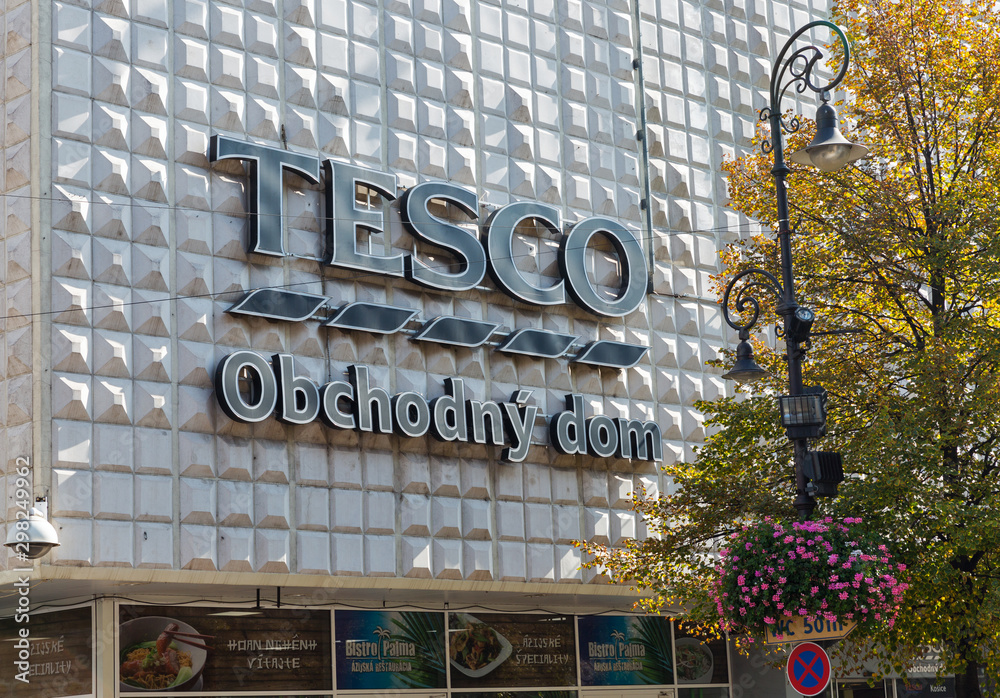 Tesco supermarket on Hlavna street in Kosice, Slovakia. Stock Photo