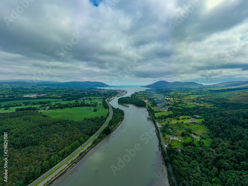 The Irish border, Flagstaff Viewpoint on Fatham Hill near Newry you have a wonderful view over Carlingford Lough, the Mourne Mountains and Cooley Mountains.