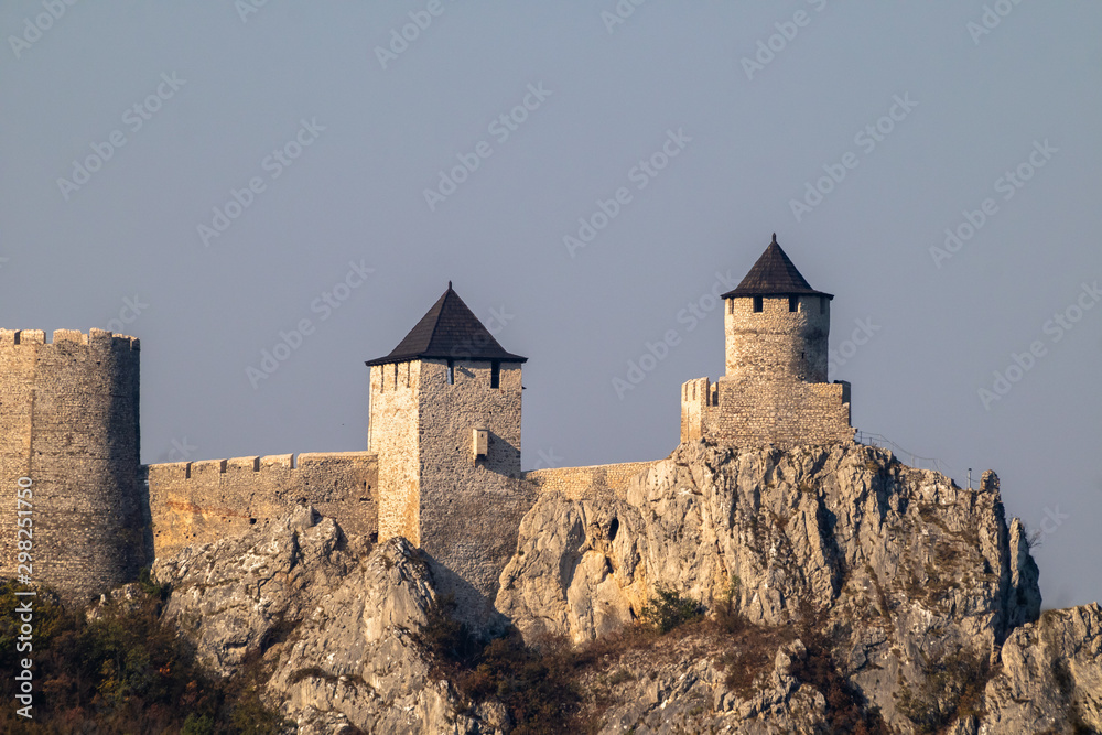 Medieval fortress Golubac near the Golubac town in Serbia by the Danube river