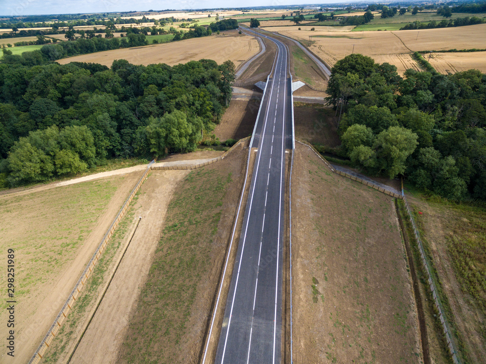 Aerial View Road and Bridge