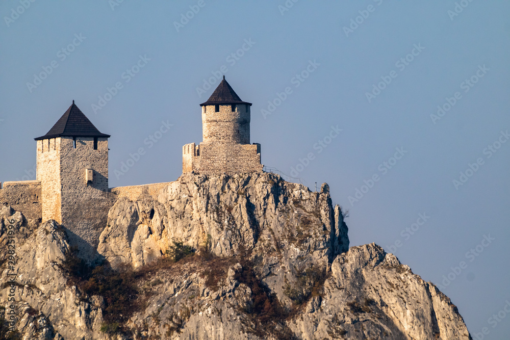 Medieval fortress Golubac near the Golubac town in Serbia by the Danube river