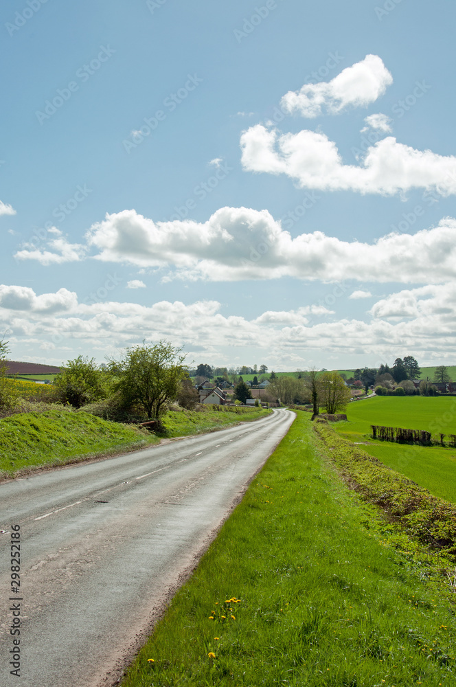 Summertime country road in the British countryside