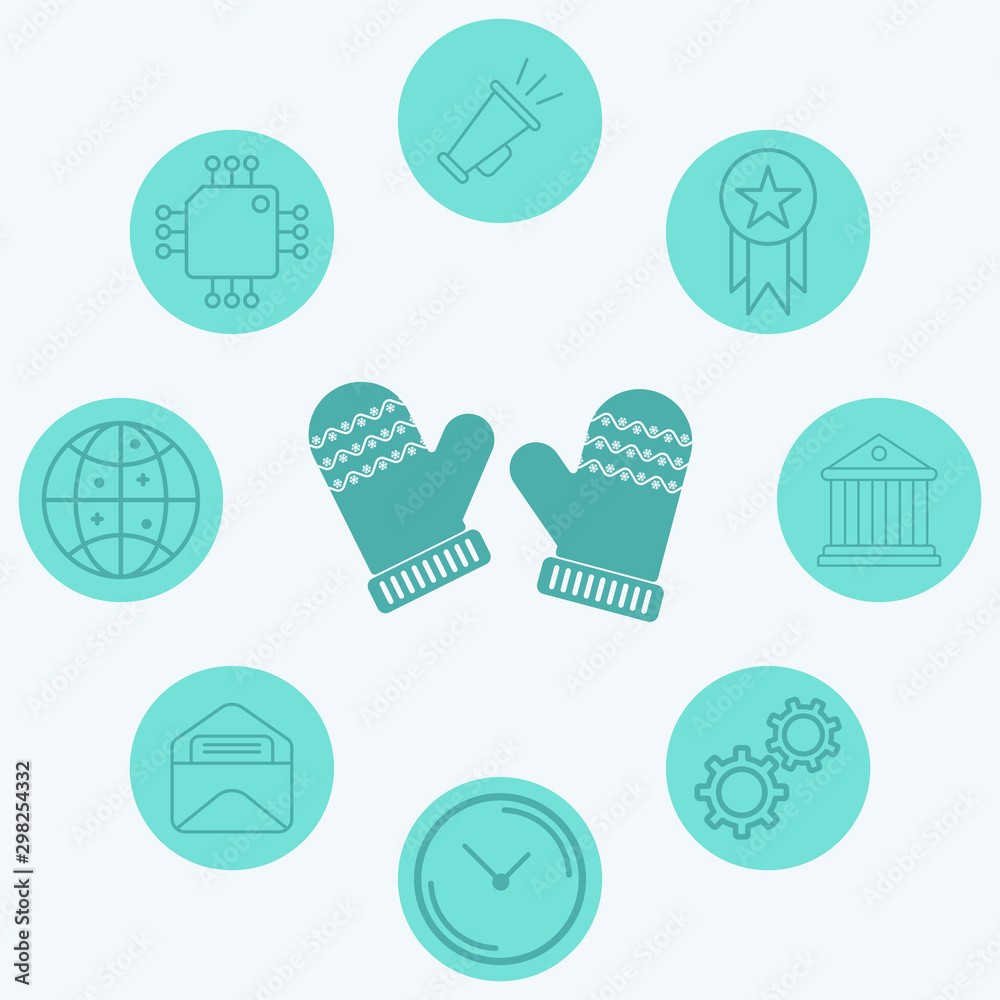 Mittens vector icon sign symbol Mittens vector icon sign symbol