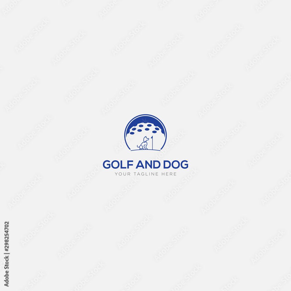 blue golf and dog logo design blue golf and dog logo design