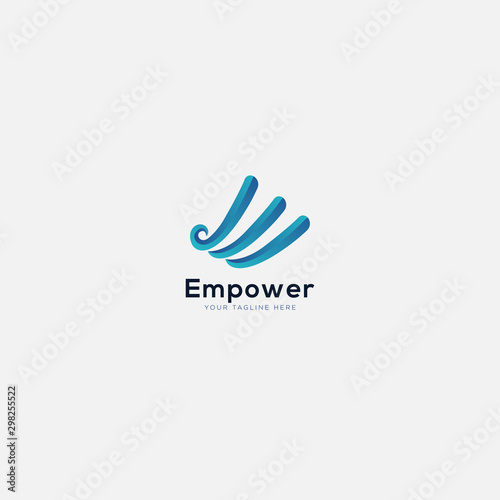 Empower Logo Design with abstract initial E like finance