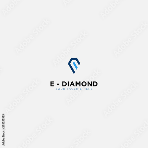 E commerce symbol diamond logo design letter e