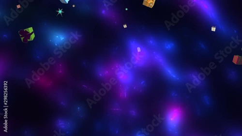  3D rendering a rain of gifts