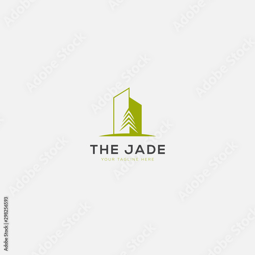 the jade apartment logo design and tree logo