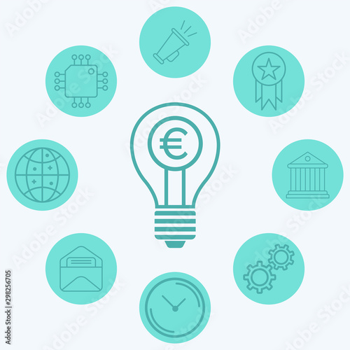 Money light bulb vector icon sign symbol