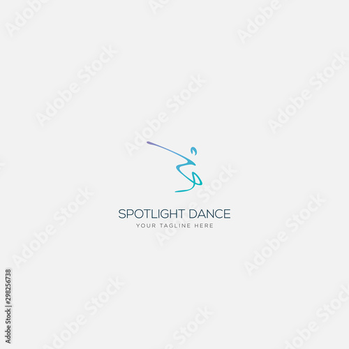 spotlight dance abstract line art logo designs