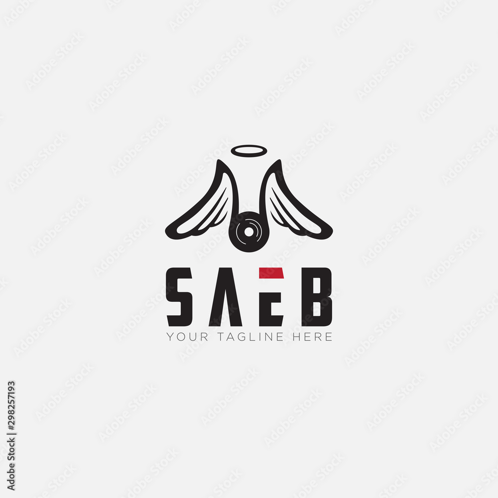 Saeb logo designs with angels and Wings logo Saeb logo designs with angels and Wings logo