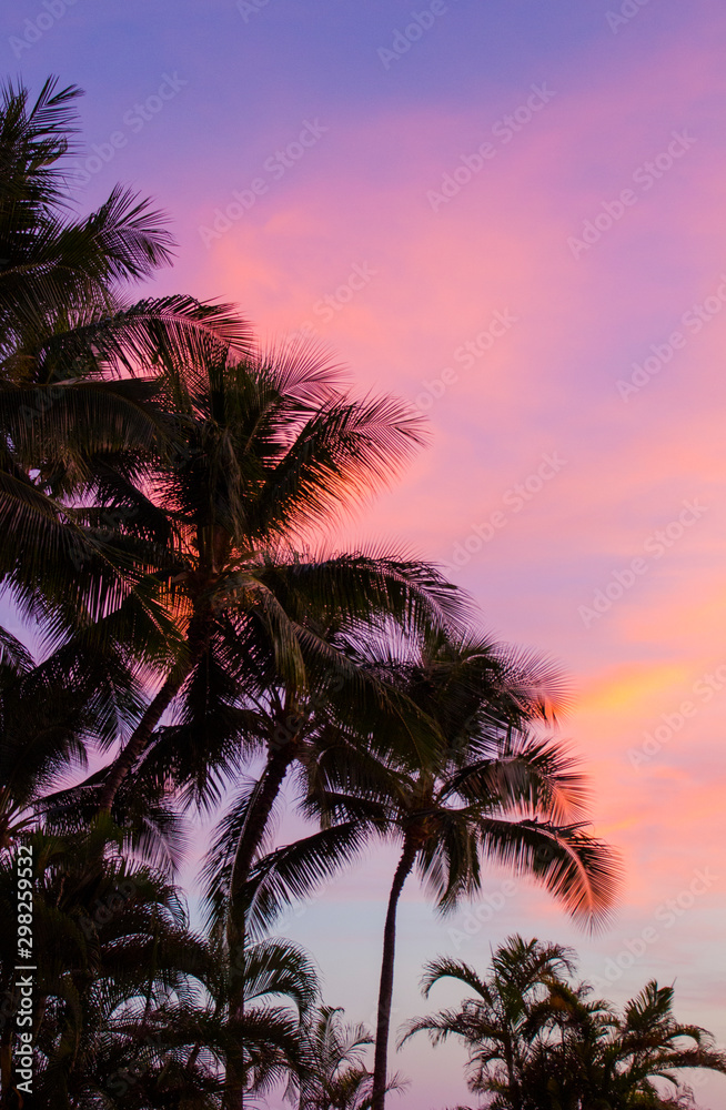 Sunset at Waikiki a part of Honolulu Hawaii, USA