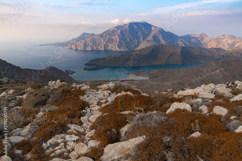 Billede på lærred Wild nothern part of Karpathos island, Avlona-Tristomo hiking trail,Greece