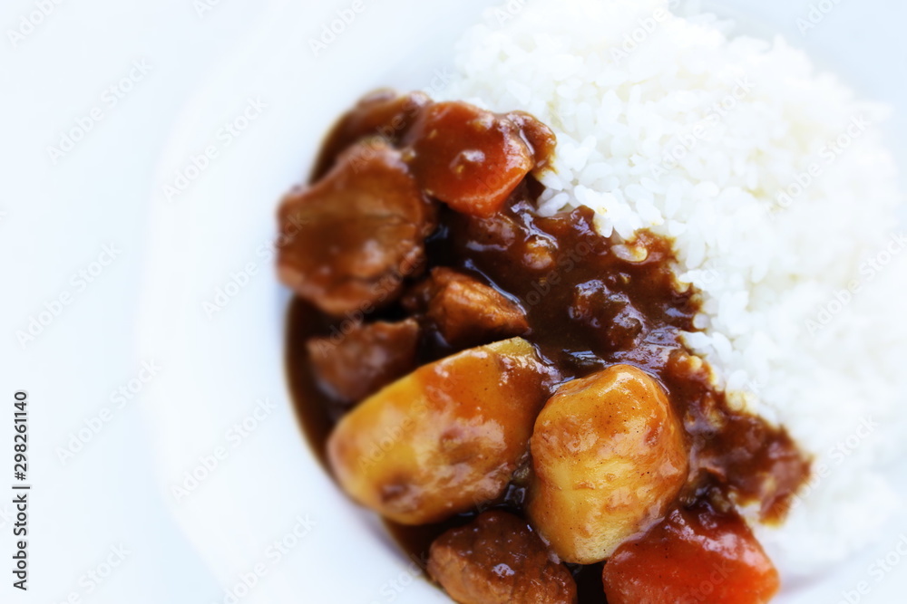 Japanese style curry, potato and pork curry rice Japanese style curry, potato and pork curry rice