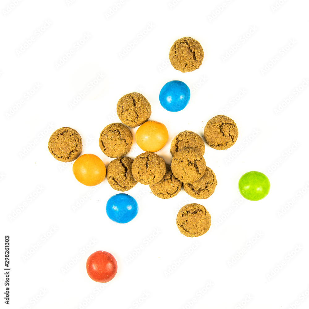 Bunch of scattered pepernoten cookies Bunch of scattered pepernoten cookies
