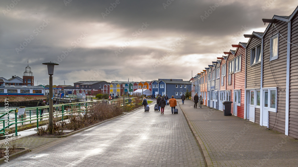 People in Harbor of Helgoland