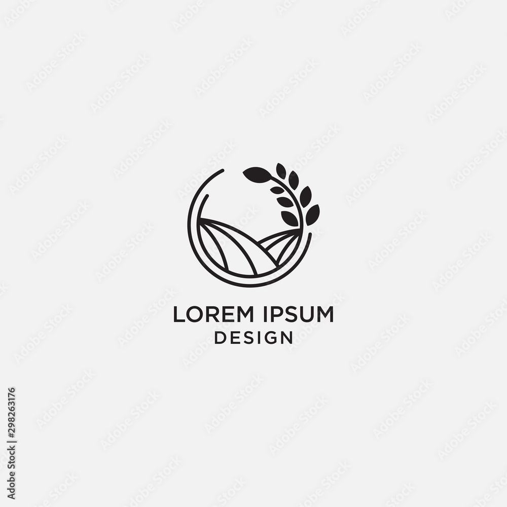 nature linear logo icon template vector nature linear logo icon template vector