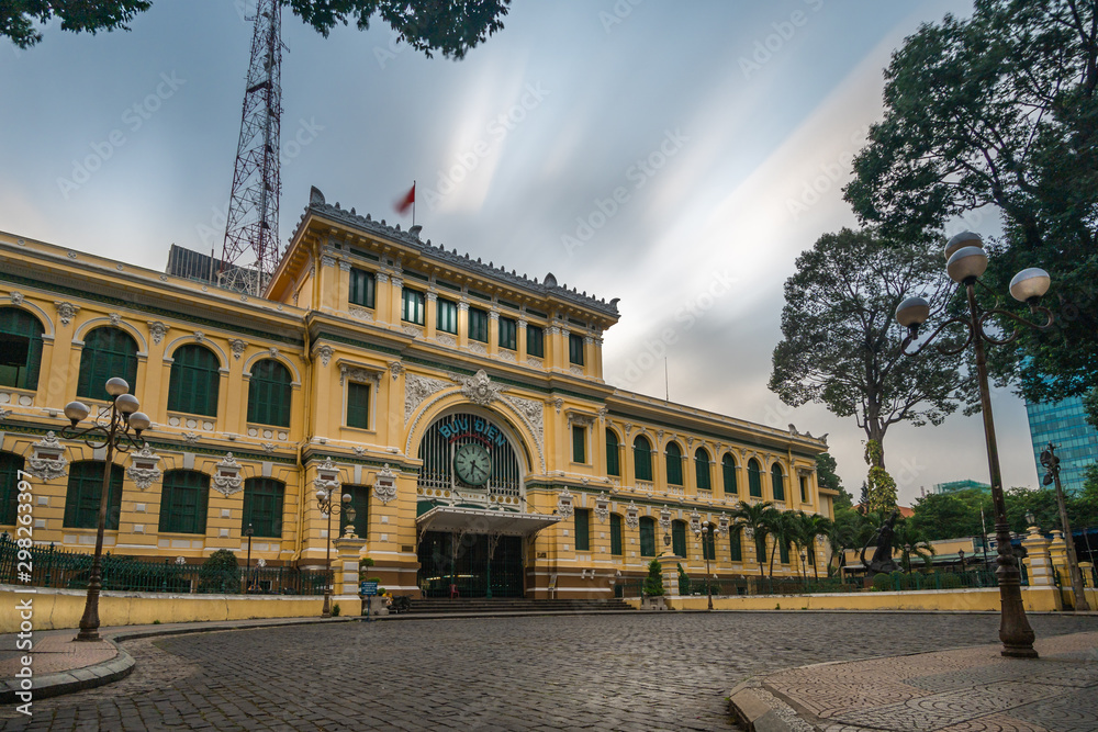Post Office (Buu Dien), Saigon.  Famous landmark in Saigon. 