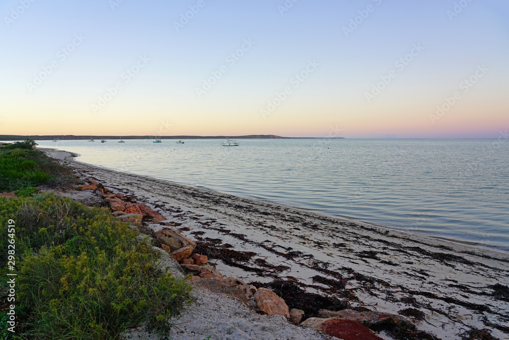 Sunrise sky over Shark Bay in Denham, Western Australia