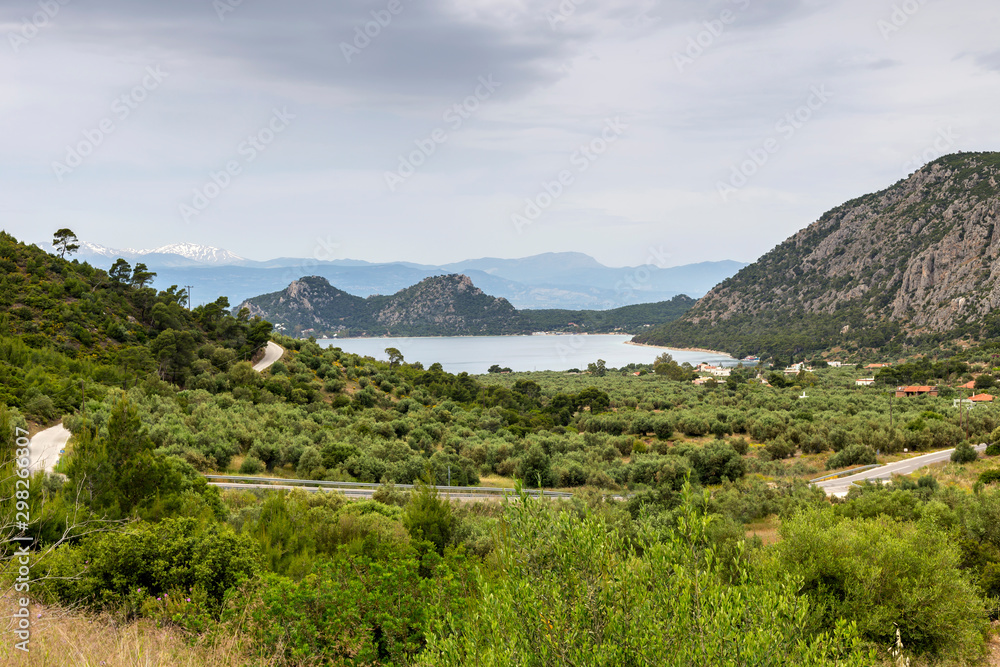 View on lake Vouliagmeni (district Loutraki,Greece)