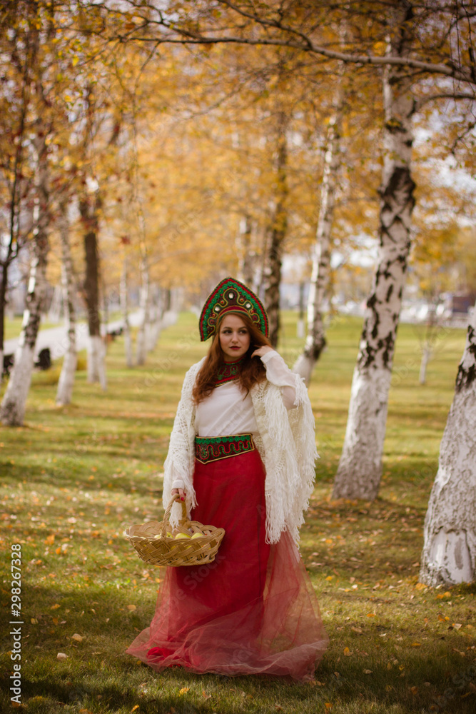 girl in a traditional slavic costume