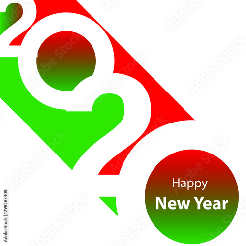 Happy new year 2020 design template. Design for calendar, greeting cards or print. Year of rat patronage