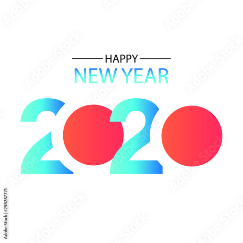 Happy new year 2020 design template. Design for calendar, greeting cards or print. Year of rat patronage