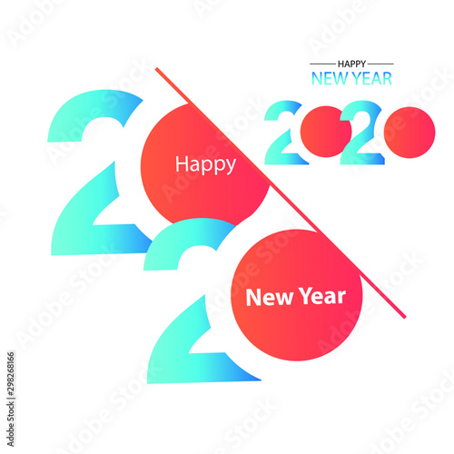 Happy new year 2020 design template. Design for calendar, greeting cards or print. Year of rat patronage