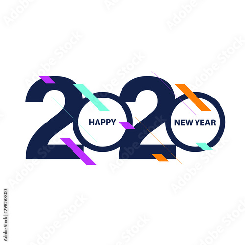 Happy new year 2020 design template. Design for calendar, greeting cards or print. Year of rat patronage